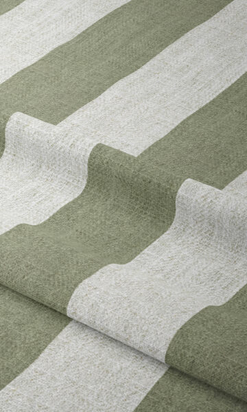 'Autumn Orchid' Modern Striped Bespoke Curtains (Green/ White) - Image 2