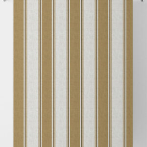 'Honey Blush' Striped Bespoke Drapes (Ochre Yellow/ White/ Brown)