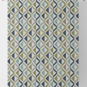 'Danube' Chevron Striped Custom Curtains (Blue/ Green/ Grey)