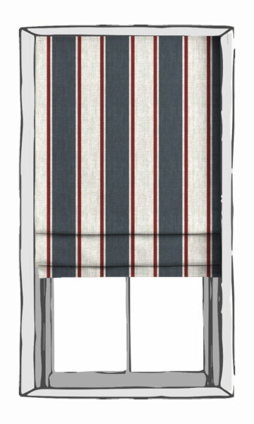 'Night Sky' Striped Made-to-Measure Curtains (Slate Grey/ Red) - Image 2