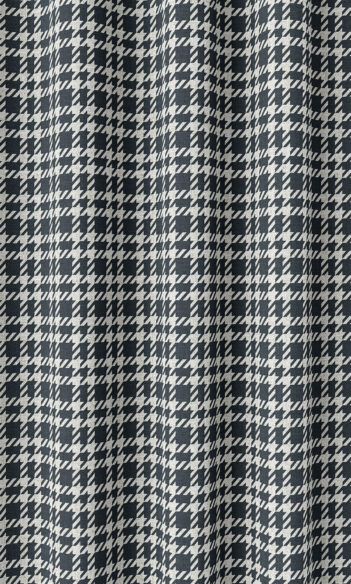 'Darkened Storm' Checkered Window Drapery (Midnight Blue/ White)