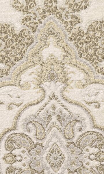 'Parchment Ivory' Damask Velvet Bespoke Drapery (White/ Beige/ Brown) - Image 3
