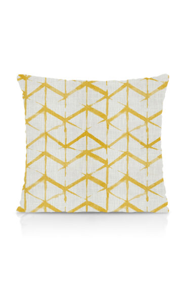 'Himitsu' Geo Print Custom Drapery (Eggshell White/ Yellow) - Image 3