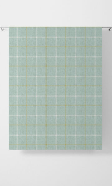 'River Cruise' Check Patterned Made-to-Order Curtains (Aqua Blue) - Image 4