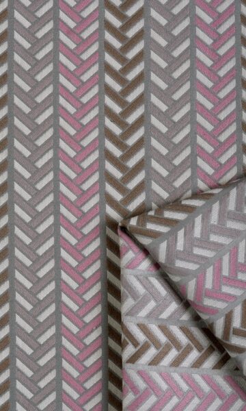 'Alafia' Fabric Swatch (Pink/ Grey/ Brown) - Image 3