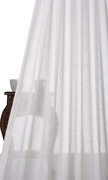 'Snowfall Elegance' Textured Sheer Made-to-Order Curtains (White) - Image 3
