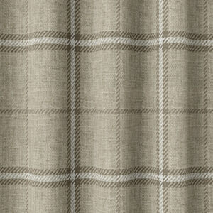 'Simplicity Stone' Checkered Bespoke Drapes (Grey-Beige/ Brown)