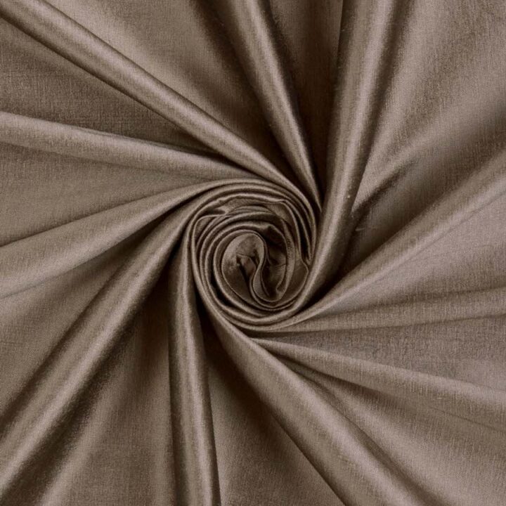 ‘Ametist’ Shantung Silk Window Curtain Panels (Mocha Brown)