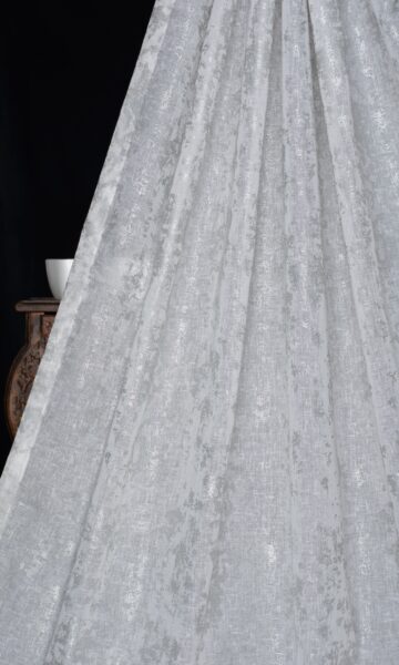 'Winter Wonderland' Metallic Accents Semi-Sheer Custom Drapes (White) - Image 5