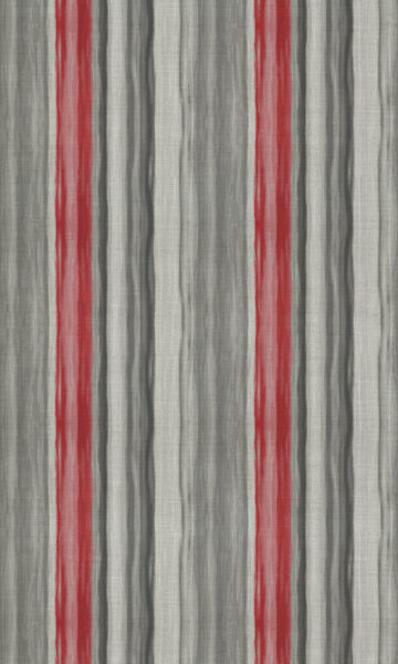 'On-Screen Kiss' Modern Striped Made-to-Order Drapery (Grey/ Red) - Image 4