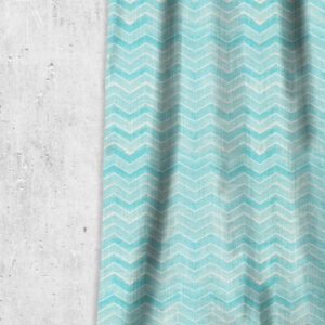 'Baldwin Blue' Chevron Print Custom Drapes (Eggshell White/ Blue)