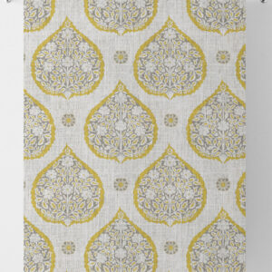'Nahargarh' Paisley Made-to-Measure Curtains (Yellow/ Gray)