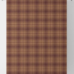 'Earthen Jug' Plaid Bespoke Drapes (Muted Orange/ Deep Purple)