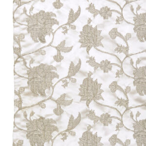 'Carol' Floral Custom Size Curtains (White/ Silver/ Gray)