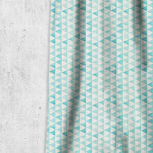'Brooklyn Blue' Triagonal Print Window Drapes (Eggshell White/ Blue)