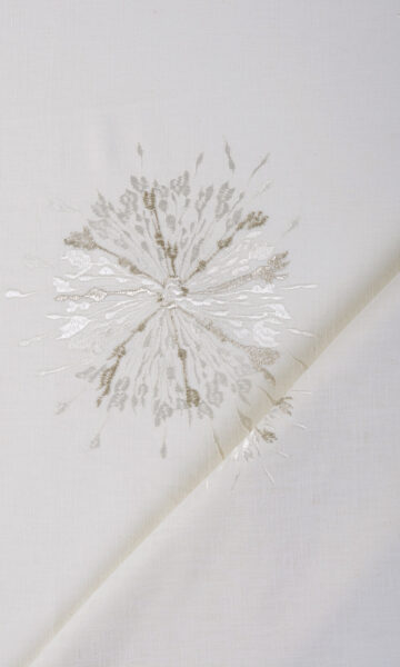'Autun' Sunburst Embroidered Bespoke Drapery (White/ Pale Gray) - Image 5