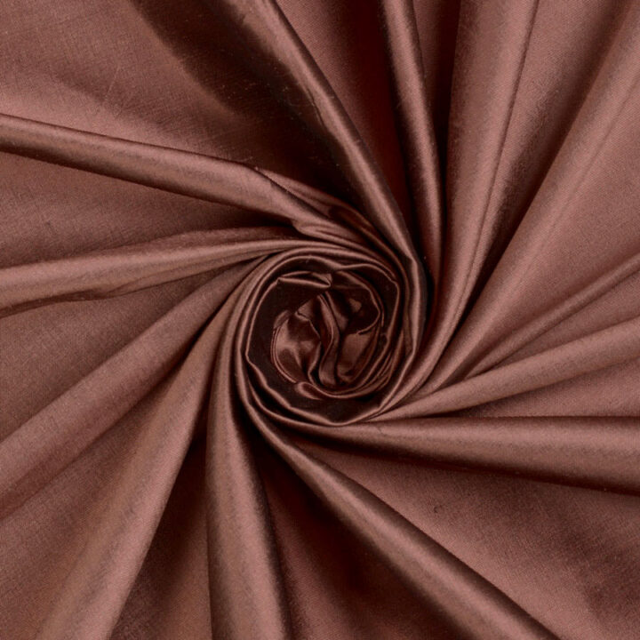 ‘Konyak’ Shantung Silk Bespoke Curtains (Cognac Red/ Brown)