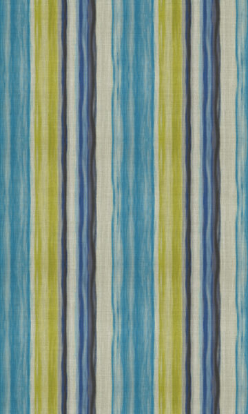 'Beach Day' Striped Custom Curtains (Sky Blue/ Cobalt/ Green) - Image 4