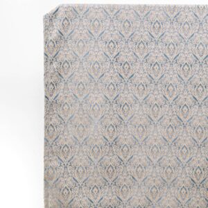 'Gilded Blue' Damask Velvet Made-to-Order Drapery (Beige/ Blue)