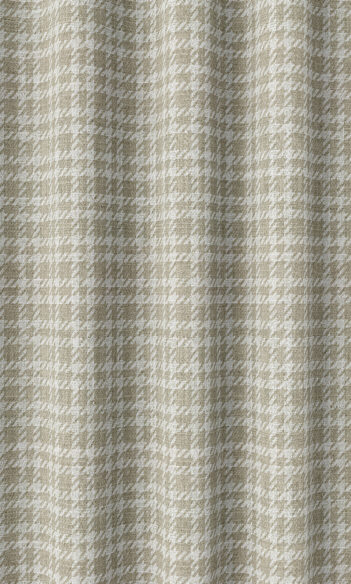 'Western Navajo' Striped Bespoke Curtains (Sand Beige/ White)