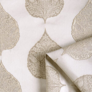 'Safed' Ogee Patterned Made-to-Measure Drapes (Ivory/ Beige)