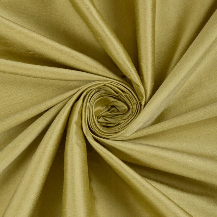 ‘Salsao’ Shantung Silk Bespoke Curtains (Warm Green)