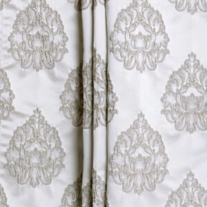 'Cadence' Damask Textured Bespoke Drapes (Off White/ Black)