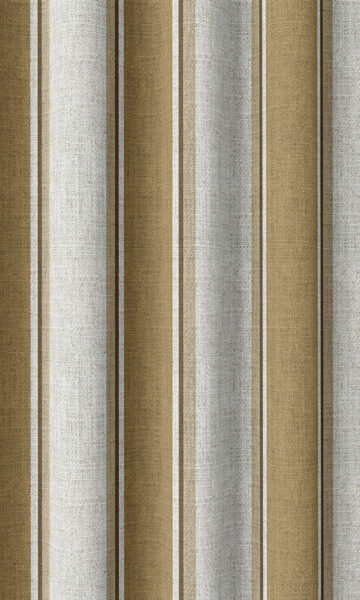 'Honey Blush' Striped Bespoke Drapes (Ochre Yellow/ White/ Brown) - Image 3