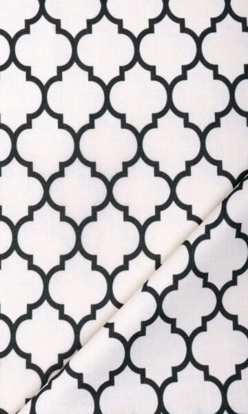 'Caton' Moroccan Tiled Custom Curtains (Cream/ Black) - Image 5