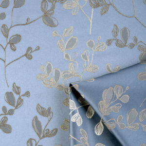 'Interlude' Floral Custom Drapes (Navy Blue/ Ivory-Beige)