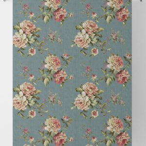 'Lobelia' Floral Country Custom Curtains (Blue & Pink)