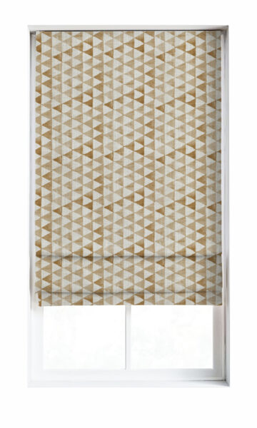 'Hot Mocha' Triagonal Print Custom Drapes (Eggshell White/ Brown) - Image 2