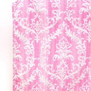 'Pink Gazebo' Damask Made-to-Measure Curtain Panels (Pink/ White)