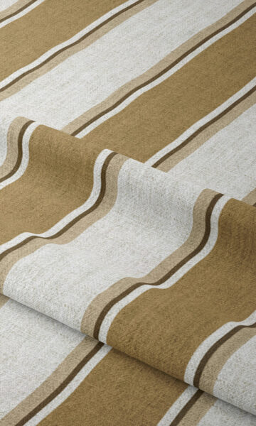 'Honey Blush' Striped Bespoke Drapes (Ochre Yellow/ White/ Brown) - Image 4