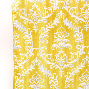 'Wheatstalk' Damask Custom Size Curtains (Yellow/ White)