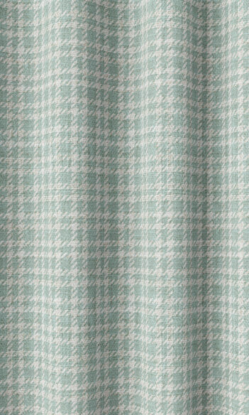 'Snow Bell' Fabric Swatch (Aqua Blue/ White)