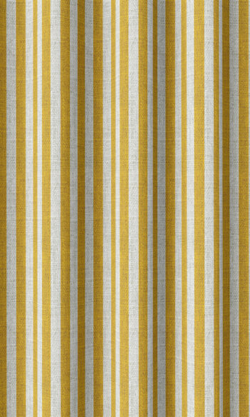 'Rain Avenue' Fabric by the Yard (Deep Yellow/ White)