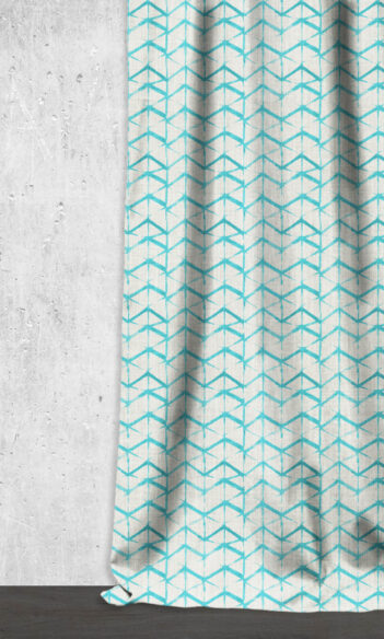'Mykonos Harbour' Fabric Swatch (White/ Blue)