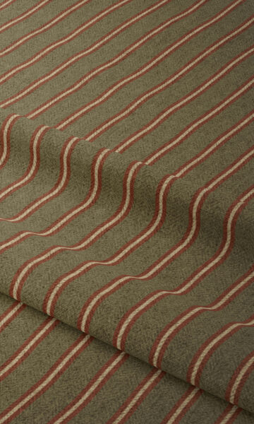 'World Gold' Striped Made-to-Order Curtain Panels (Green & Red) - Image 4