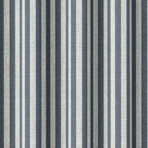 'Cambon' Modern Striped Print Custom Drapes (Petrol Blue/ White)