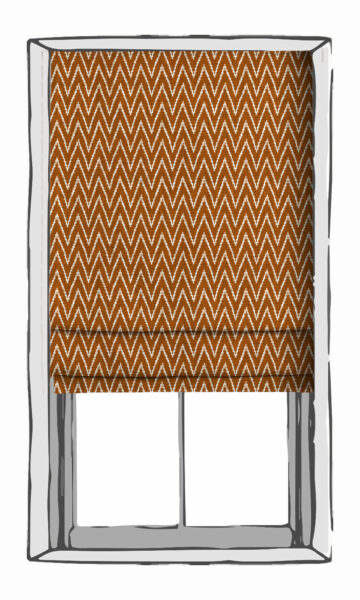 'Tango Bal' Chevron Print Made-to-Measure Drapes (Orange/ White) - Image 4