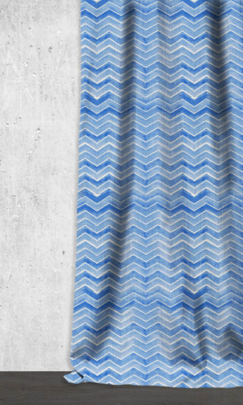 'Iceberg' Fabric Swatch (Eggshell White/ Blue)