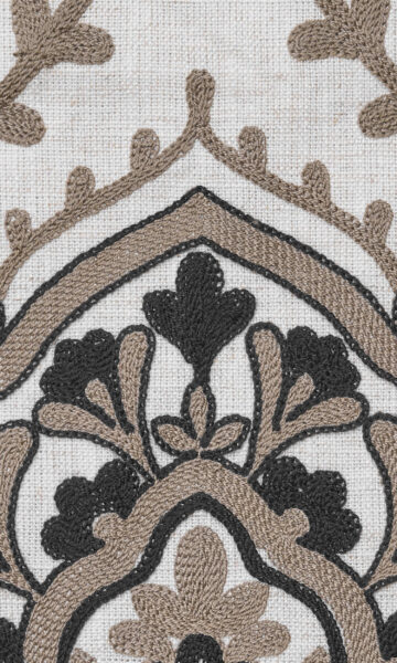 'Nice' Damask Embroidered Custom Drapes (Brown/ Black/ White) - Image 3
