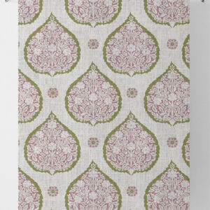 'Chandpole' Paisley Made-to-Measure Curtain Panels (Pink/ Green)