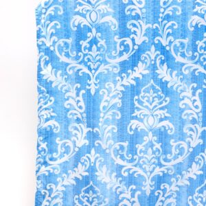 'Echo Lake' Damask Made-to-Measure Curtains (Blue/ White)