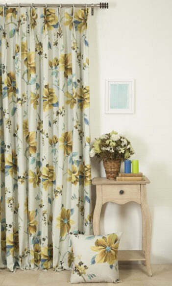 'Senorita Yellow' Floral Made-to-Measure Curtain Panels (Yellow)