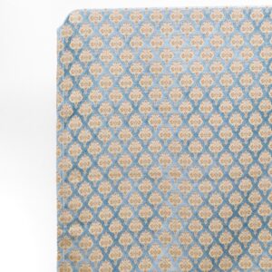'Sea Spray' Floral Velvet Bespoke Drapes (Beige/ Brown/ Blue)