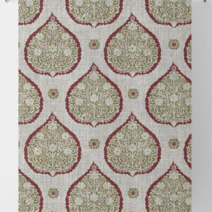 'Rani Baag' Paisley Made-to-Measure Curtain Panels (Red/ Green)