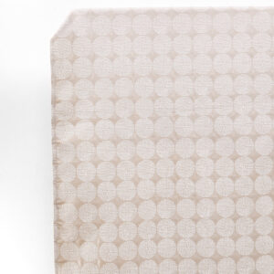 'Zen Essence' Geometric Embroidered Bespoke Drapes (Beige/ White)