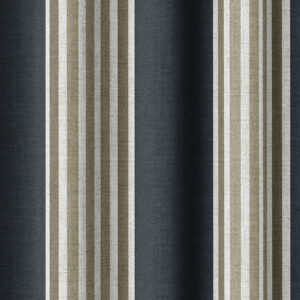 'Lights Out' Modern Striped Custom Curtains (Navy Blue/ Brown)
